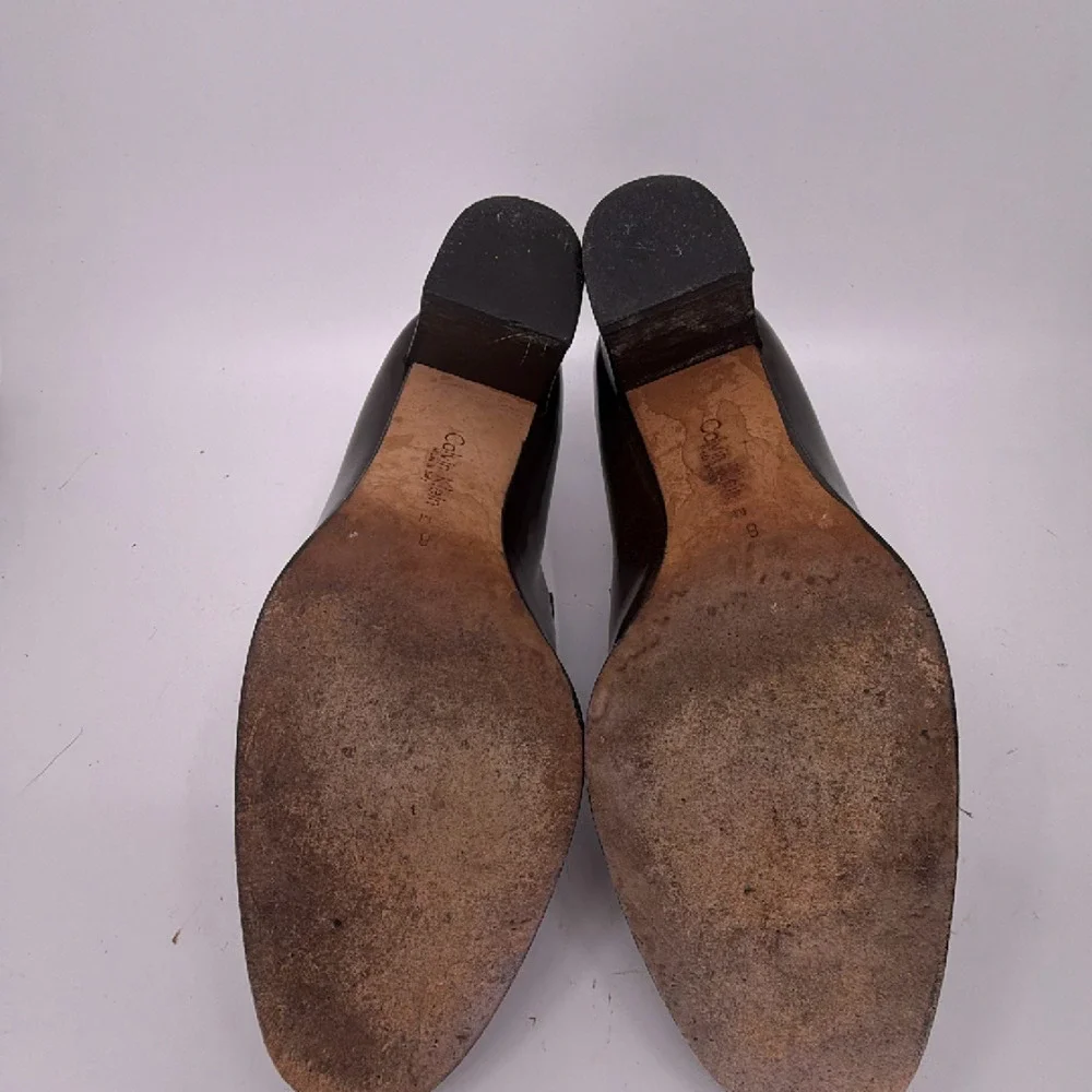 Calvin Klein Heeled Penny Loafer Brown Leather 8 Loafer - Picture 5 of 8